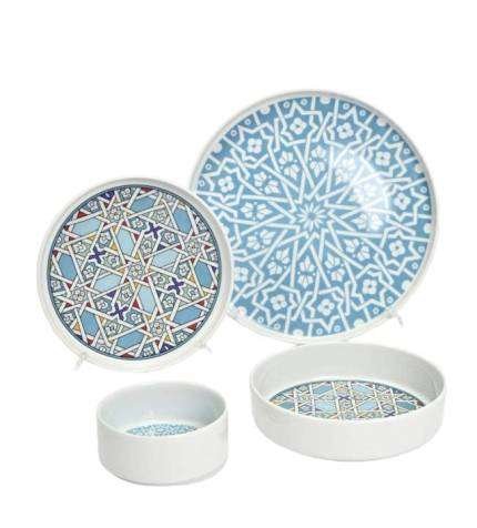 Rosa / Porcelain ( Marrakesh Ellipse Organic Dinnerware Set 24 PCS )