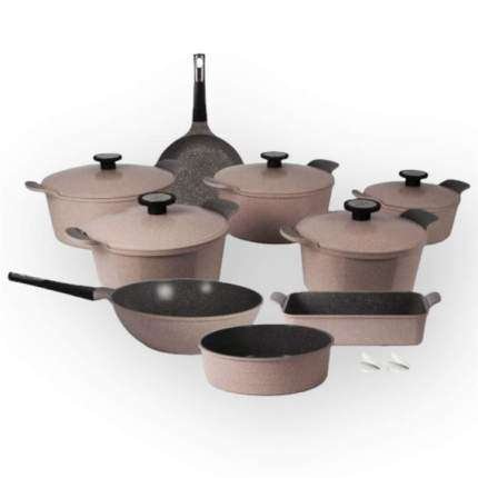 Neoflam / Granite ( Pote Coffee Brown Marble Cookware Set 14 Pieces )